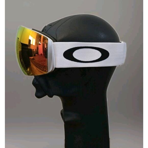 NEW 2012 Oakley Air Brake Goggles Flight Deck Fire Iridium Lens Whte O Frame M/L - Picture 7 of 15
